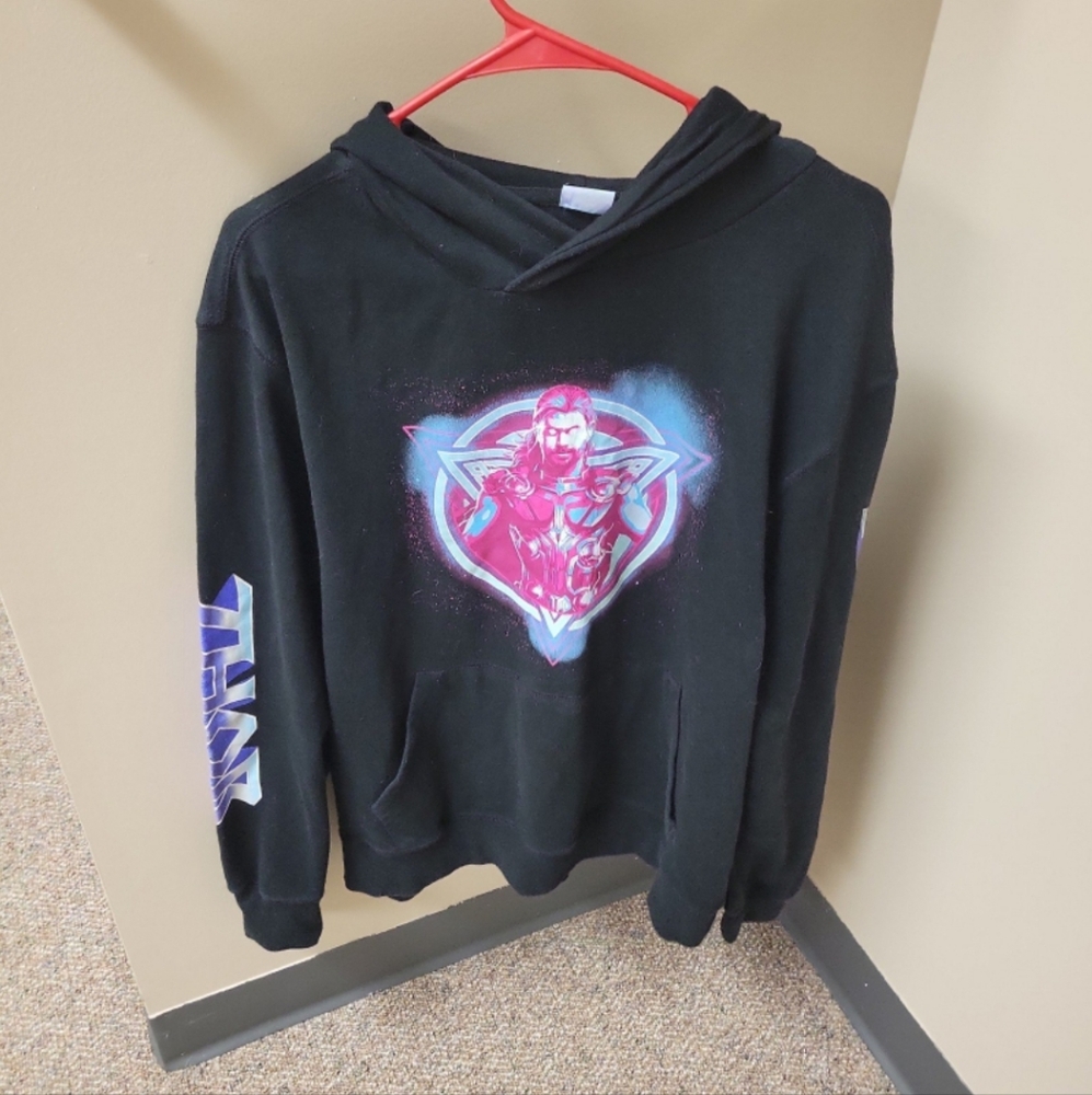 Black Detailed Thor Hoodie